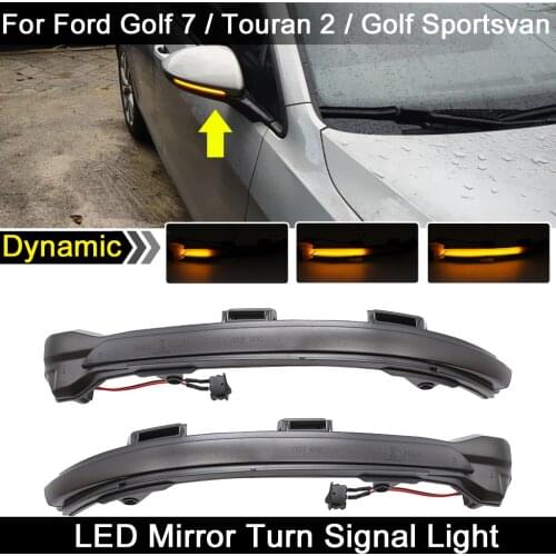 2Pcs For VW Golf 7 Golf Sportsvan Touran MK2 LED Side Rearview Mirror Light Dynamic Amber Turn Signal Indicator Lamp