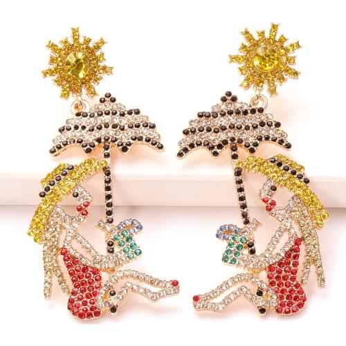 2021 Fashion Popular Crystal Earrings Summer Rhinestone Ear Ring Casual Za Earring Wholesale Jewelry Accessories For Women Gift