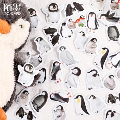 45Pcs Cute Penguin Stickers Bullet Journal Kawaii Paper Stickers For Children Decorative Diary Scrapbooking Stationary Supplies