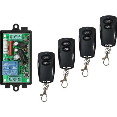 AC220 v 1 ch RF wireless radio remote control lighting switch Learning code receiver+ transmitter 315/433MHZ 10A relay