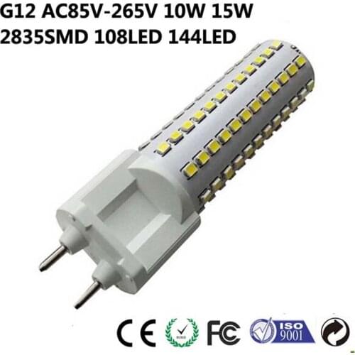 AC85-265V G12 SMD2835 chip 10W 15W High Power led corn bulb,Cold/Natural/Warm white led lamp for home indoor lights 1pcs