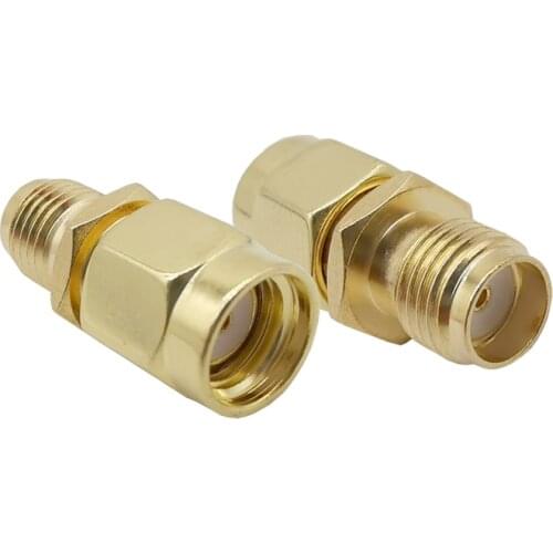 ALLiSHOP 2 pcs RP SMA male to SMA female straight connector RF Coax Coaxial Adapter for Antennas Broadcast Radios WiFi CCTV