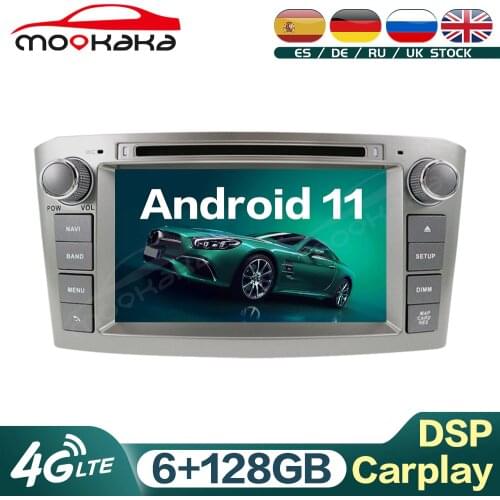 For Toyota Avensis 2002 - 2008 Android 11 6G+128GB Car Multimedia Audio Player GPS Navigation Audio Stereo Head Unit Carplay DSP