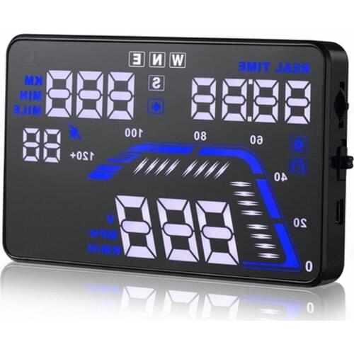With GPS 5.5 inch HD Auto Universal HUD display Q7 Overspeed Warning Windshield Projector Multi-colorcar head up display