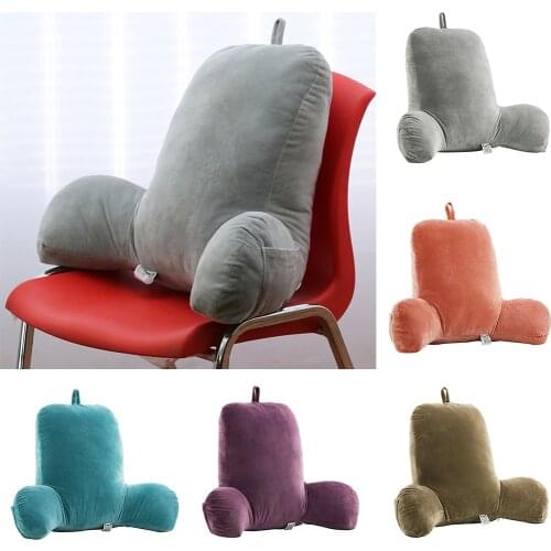 Large Bedrest Hollow Cotton Reading Pillow With Arms and Removable Cover for Home Office Back Pain Relief