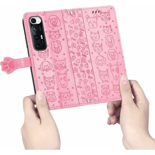 Cute Dog Cat Flip PU Leather Case for Xiaomi 9 SE CC9 CC9E 10 10S Pro Ultra Wallet Card Pocket