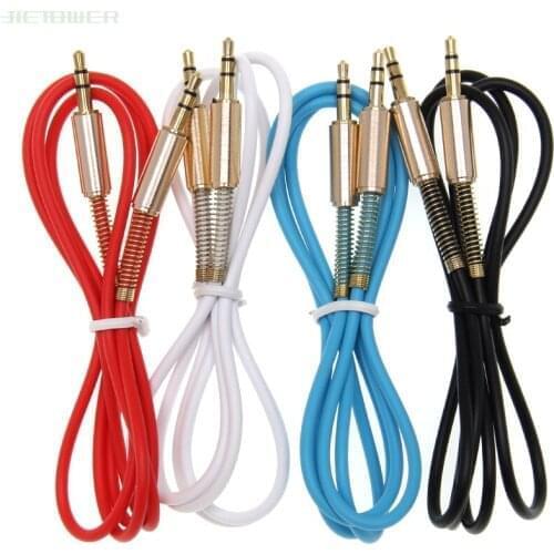 Jack AUX Audio Cable 3.5mm Male to Male Cable For Phone Car Speaker MP4 Headphone 1M Jack 3.5 Spring Audio Cables 500pcs/lot