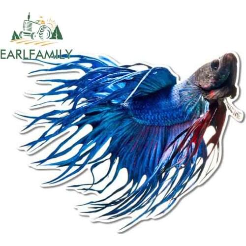 EARLFAMILY 13cm x 10.6cm for Betta Fish RV VAN Car Stickers Occlusion Scratch Surfboard Motorcycle Bumper Waterproof Decal
