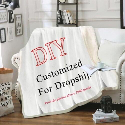 Customized Flannel Blanket Plush Personalized Blankets for Beds Custom DIY Thin Quilt Sofa Cover Drop Shipping
