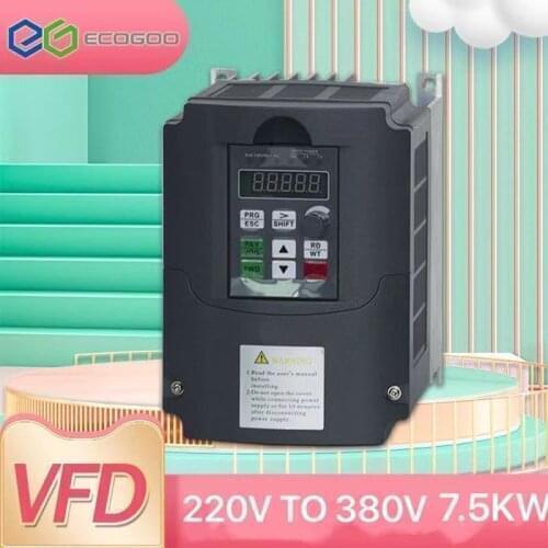 VFD Inverter Free shipping 220V to 380V 7.5kw/11KW 380v frequency converter ventilation fan sculpture machine