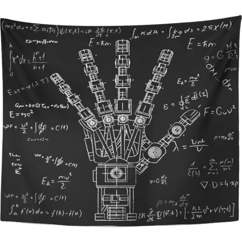 The Drawing Model of Robot Arm Robotics Ideas Artificial Tapestry Home Decor Wall Hanging for Living Room Bedroom Dorm 50x60 in