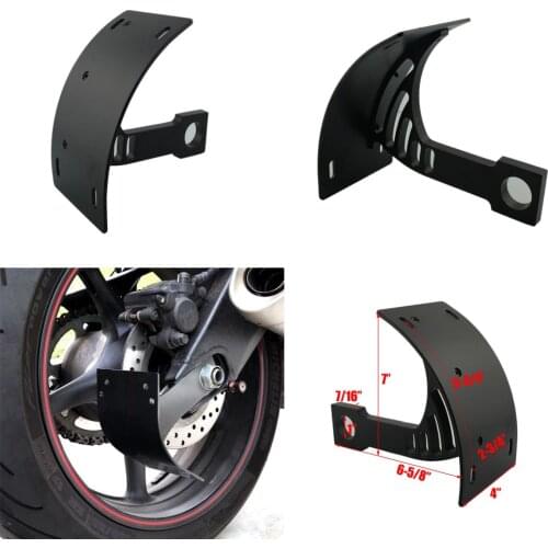 Black Motorcycle Curved License Number Plate Holder Vertical Axle Side Mount Billet 1"Axle Bracket Frame 1" 25mm Hole Universal