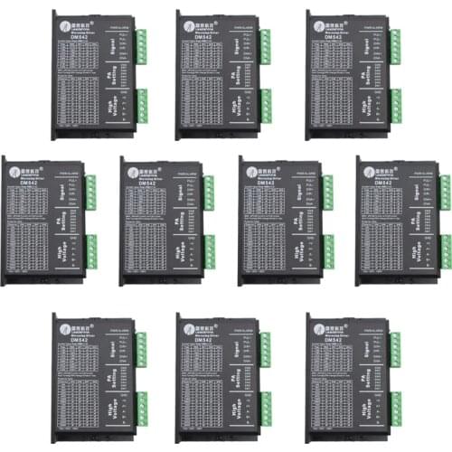 10PCS DM542 Stepper Motor Controller Leadshine 2-phase Digital Stepper Motor Driver 18-48 VDC Max. 4.1A 57 86 Series Motor