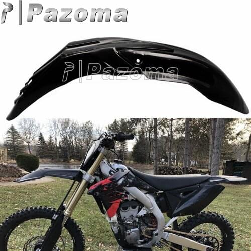 PAZOMA Black Supermoto Universal Motorcycle Plastic Front Fender Mudguard for Kawasaki KL KLX Suzuki DRZ Yamaha WR TTR