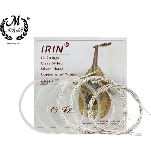 M MBAT High Quality 12Pcs/Set Turkey Oud Arab Lute Strings Clear Nylon Silver Plated Copper Alloy Wound String Accessories O102