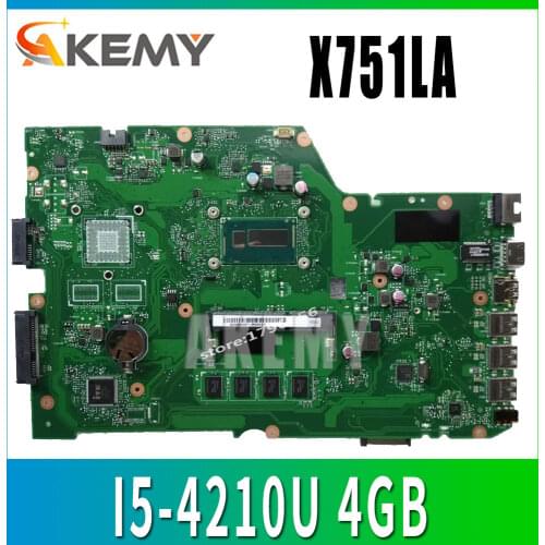 X751LA Motherboard I5-4210U 4GB RAM for ASUS X751L X751LD X751LA K751L Laptop motherboard X751LA Mainboard X751LA Motherboard