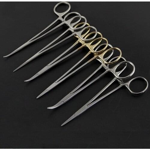 Medical hemostatic forceps Stainless steel surgical instruments Straight elbow vascular forceps Fine microvascular hemostatic fo