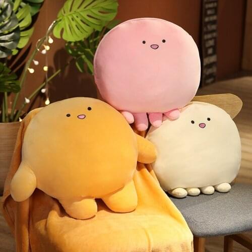2021 40cm Kawaii Anime Fat Octopus Plush Toys Round Stuffed Soft Animal Cartoon Octopus Office Home Nap Pillow With Blanket Gift