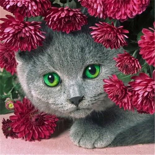 Cat Animals DIY Cross Stitch Embroidery 11CT Kits Craft Needlework Set Cotton Thread Printed Canvas Home Decoration Sale