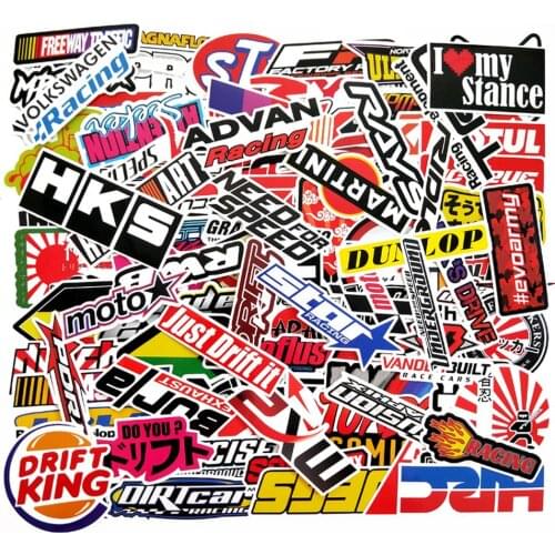 10/50PCS JDM Racing Car Modification Graffiti Stickers For Motorcycle Helmet Drifting Car Waterproof Decals Sticker Toy