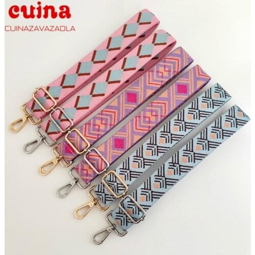 New Fashion Women Colorful Shoulder Strap Ladies Bag Accessories Adjustable Wide Shoulder Cross Body Messenger Nylon Bag Strap