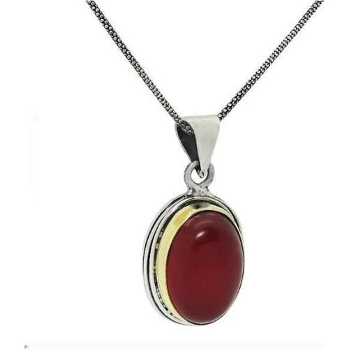Natural agate stone silver authentic lady necklace hand Job agate stone, stone. Agate stone, stone