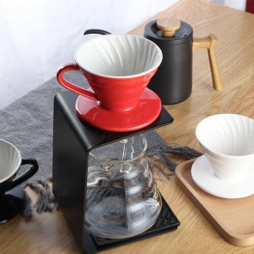 Gold-plated L-shaped Bracket Drip Single Cup Filter Cup Seat Seat Can Be Placed with Electronic Scale and V60 Drop Filter