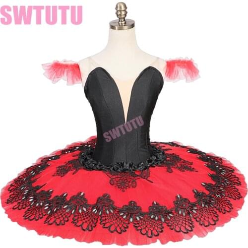 Girls professional tutus Don Quijote pancake ballet costumes performance classical ballet tutu nutcracker tutu red blackBT9052B