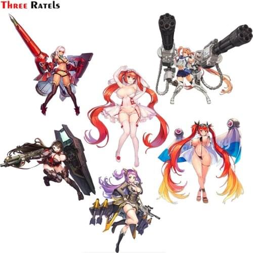 Three Ratels F16 last origin sexy anime girl with gun weapon skateboard car guitar sticker Anti Scratch Film auto decoration
