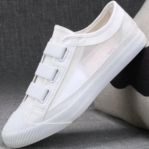 Summer Men Black white khaki Sneakers Flats Canvas shoes Male Driving Loafers Breathable Footwear Men Casual Shoes A23-57