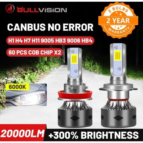 Turbo Led H7 H1 H11 H4 Canbus 20000Lm Lights For Car Mini H8 H9 High Power Bulb Hb3 9005 Diode Lamp Hb4 9006 Headlights No Error