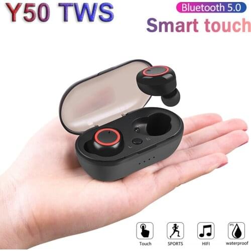 Y50 TWS True Wireless Headphone V5.0 Earphone Waterproof Earpiece Sport Stereo Earbuds Headsets In-ear Headphone For Smartphone