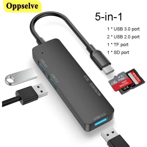 USB C HUB 2.0 3.0 Type-C 5 in 1 USB Adapters Multi Port Splitter USBC for Xiaomi Macbook Air Pro PC Lenovo Computer Accessories
