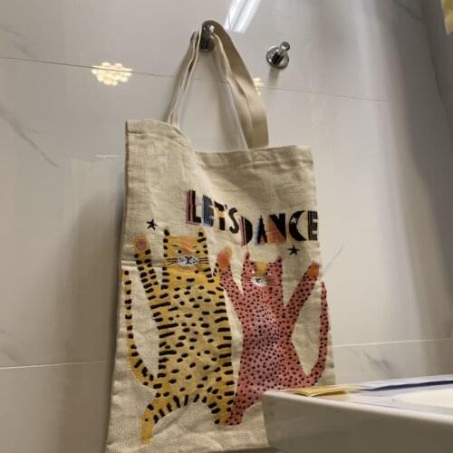 35x45cmCreative Jacquard Environmental Protection Decoration Shopping Bag Ins Girl Heart Art Animation Tigger Literature and Art
