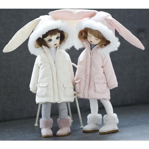 1/6 SD Yosd BJD Doll Clothes Accessories Cute Rabbit Cotton Down Jacket Long Fashion Dolls Accessories