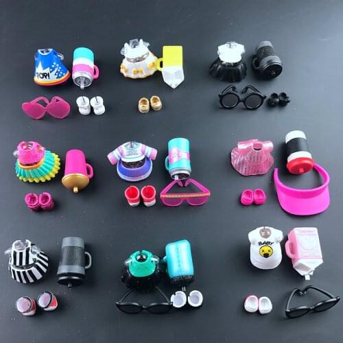 1 Set Original Clothes Shoes Bottles Accessories Dress Suit for LOL 8 cm Big Sister Dolls Kid Gift Toy