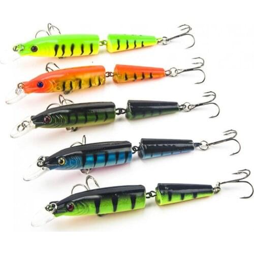 1pcs 2 Jointed Segments High Simulated Fishing Lure 10.5cm 9.6g Artificial Plastic Hard Fishing Baits Diving Depth 0.5~1.5m