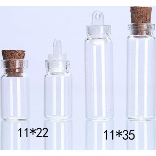 1pcs 2ml Mini Glass Bottles Clear Drifting Bottles Christmas Small Wishing Bottles With Cork Stoppers For Wedding Birthday Party