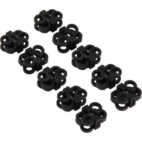 10Pcs/lot Shoes Decorations Black Cross Umbrella Rope Adjustment Shoelace Buckle Rope Clamp Cord Locks Stopper