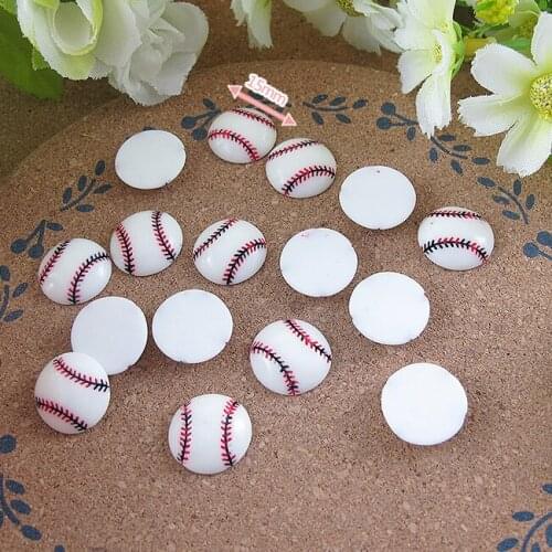 10pcs/lot Resin Baseball flat back resin kawaii crafts DIY decorations dollhouse christmas 15mm