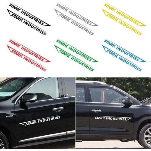 2pcs Car Sticker 10*70cm Stark Industries Car Body Stripes Stickers car door Vinyl Decal for MERCEDES W211 BENZ AMG Car Stying