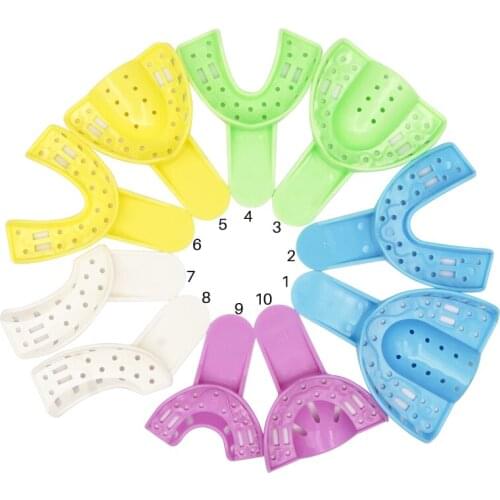 2pcs Dental Impression Trays Children Kids Teeth Holder Kit Dentistry Trays Materials Plastic Oral Care Tool