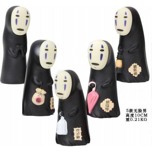 5pcs/lot Anime Spirited Away no facce man PVC action Figure Model Collection Toy gifts 10cm