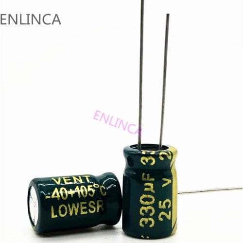 100pcs/lot s92 25V 330UF Low ESR/Impedance high frequency aluminum electrolytic capacitor size 8*12 330UF25V 20