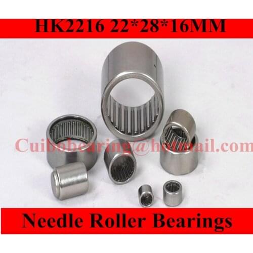 Free shipping 2Pcs HK222816 HK2216 57941/22 Drawn Cup Type Needle Roller Bearing 22 x 28 x 16mm