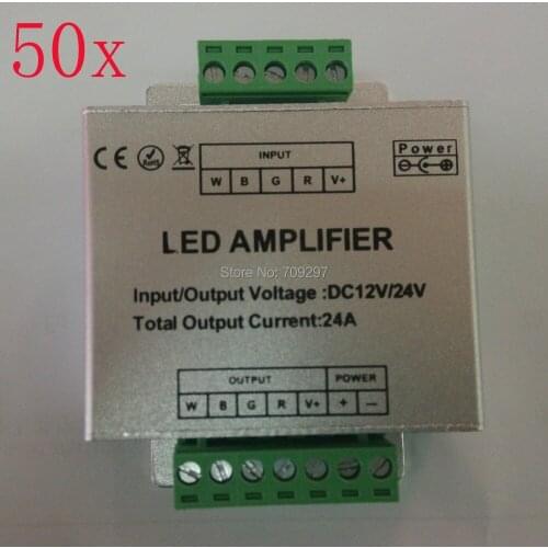 FREE DHL/FEDEX 50pcs/lot DC12V /24V 24A LED RGBW Amplifier Controller for RGBW LED strip A-5588