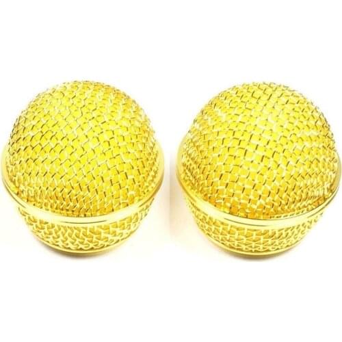 Bolymic Replacement Ball Head Mesh Microphone Grille for shure BETA58 BETA58A SM58 SM58S Microphones Grilles Golden Plated