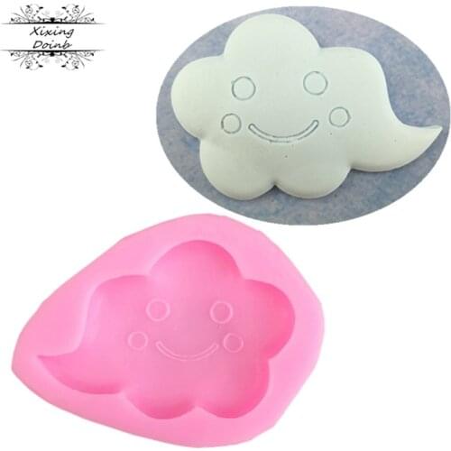 Cute cartoon white cloud shape silica gel mold chocolate fudge cake decoration tool Cupcake mold Kitchen Baking