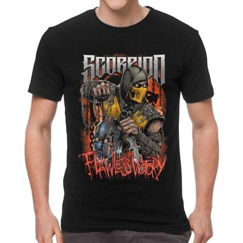 Mens Mortal Kombat T-Shirt Streetwear Sub-Zero Scorpion Tshirt Short Sleeve Unique T Shirt Homme Cotton Tee Tops Gift Idea