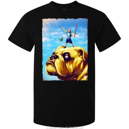 Adventure Time Finn Jake And BMO Artwork mens (womans available) t shirt black Short Sleeve Cotton T Shirts Man Clothing